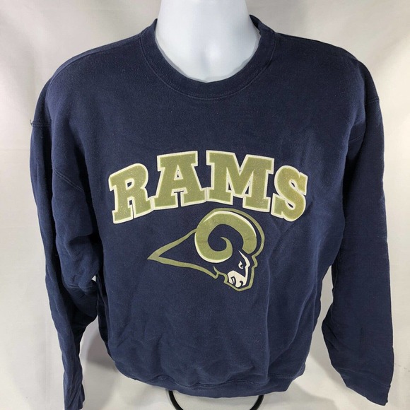 Fruit of the Loom Tops - VINTAGE ST LOUIS RAMS LA SWEATSHIRT SPARKLE GLITTER LOGO XL PULLOVER CREW NECK